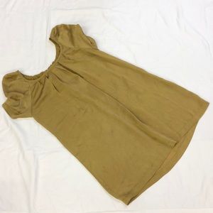 Olive Dress w/ peacock feather detail